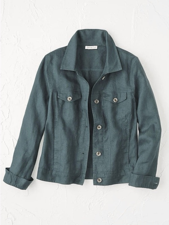 Coldwater Creek Jackets & Blazers - Coldwater Creek linen green jacket L